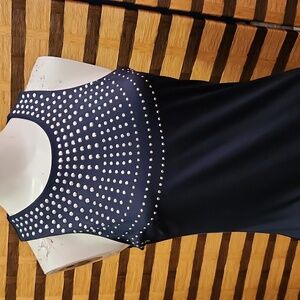 EUC! Cache spandex silver stud shelf bra tank